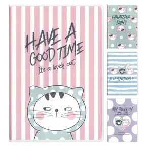 A5 linierter Notizblock / 72 Blatt M&G mit PVC-Cover So Many Cats Pastel (4 Designs)